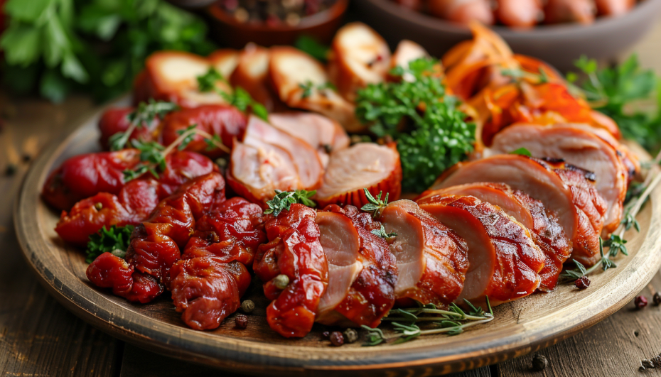 Вяленая грудка индейки в чесноке — готовим жгучую закуску за трое суток