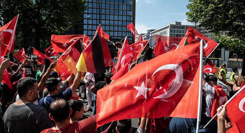 Протурецкая демонстрация в Берлине, Германия