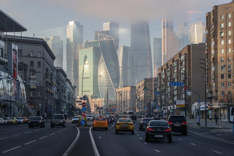 Вид на здания московского международного делового центра «Москва Сити»