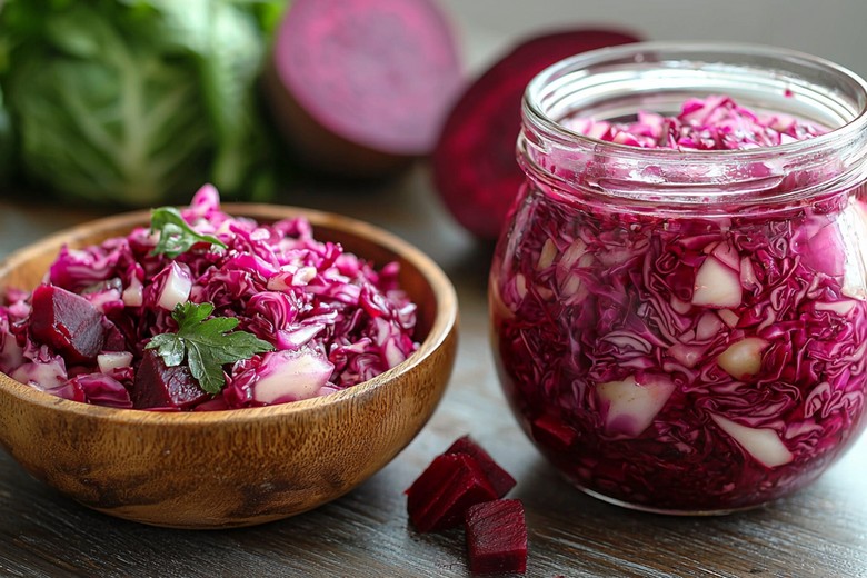 Маринованная капуста со свеклой