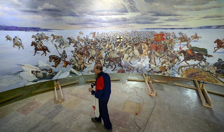 Диорама «Ледовое побоище» в Музее артиллерии, инженерных войск и войск связи в Санкт-Петербурге