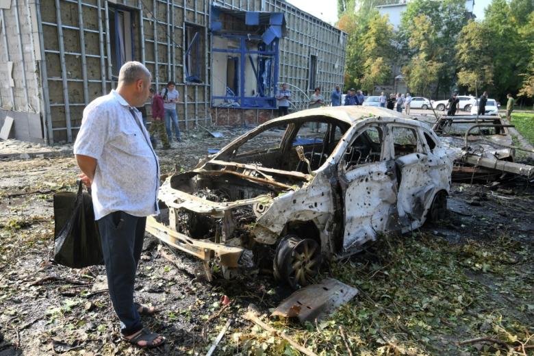 Последствия украинского обстрела Курска