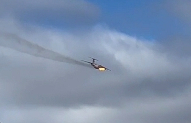 Момент падения Ил-76 в Ивановской области
