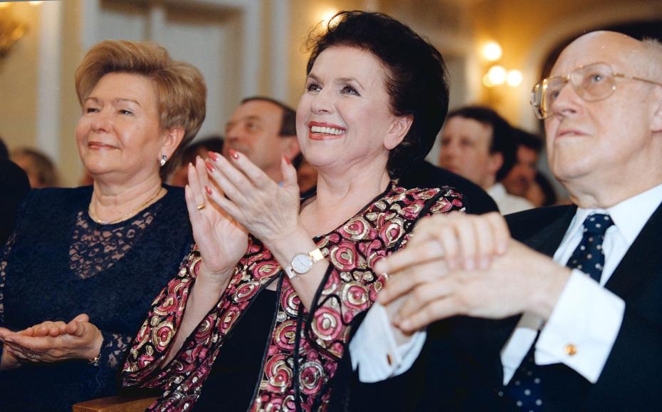 Наина Ельцина, Галина Вишневская и Мстислав Ростропович
