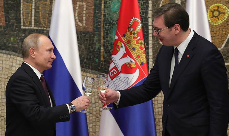 Президент РФ Владимир Путин и президент Сербии Александр Вучич