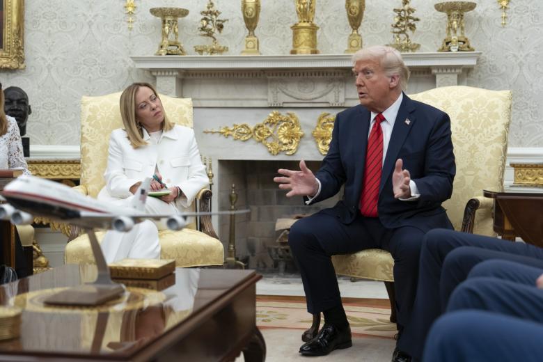 Джорджа Мелони, Дональд Трамп