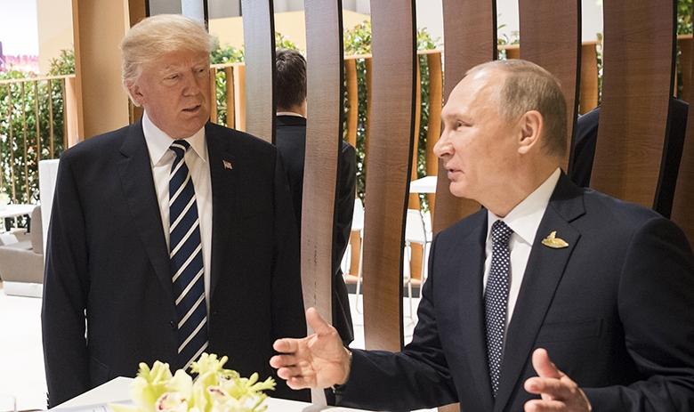 Президенты США И России Дональд Трамп и Владимир Путин