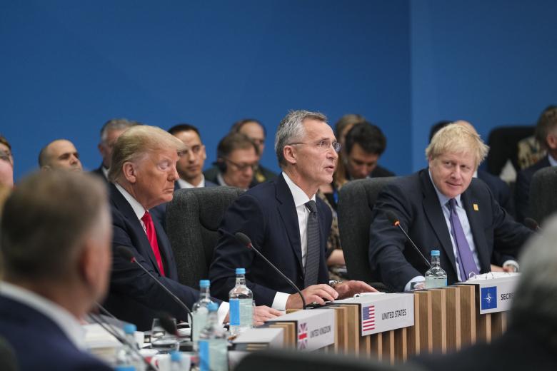 Дональд Трамп, Йенс Столтенберг, Борис Джонсон