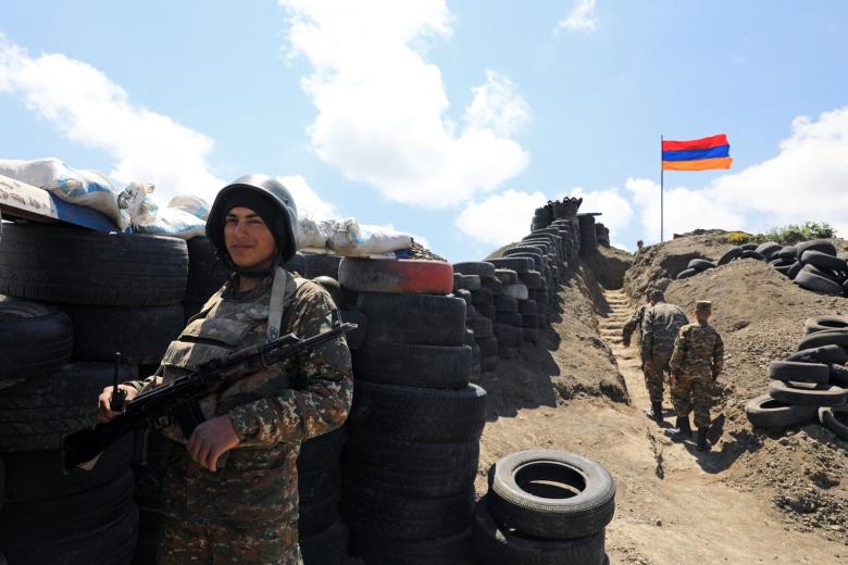 Позиции вооруженных сил Армении на линии соприкосновения вдоль государственной границы с Азербайджаном