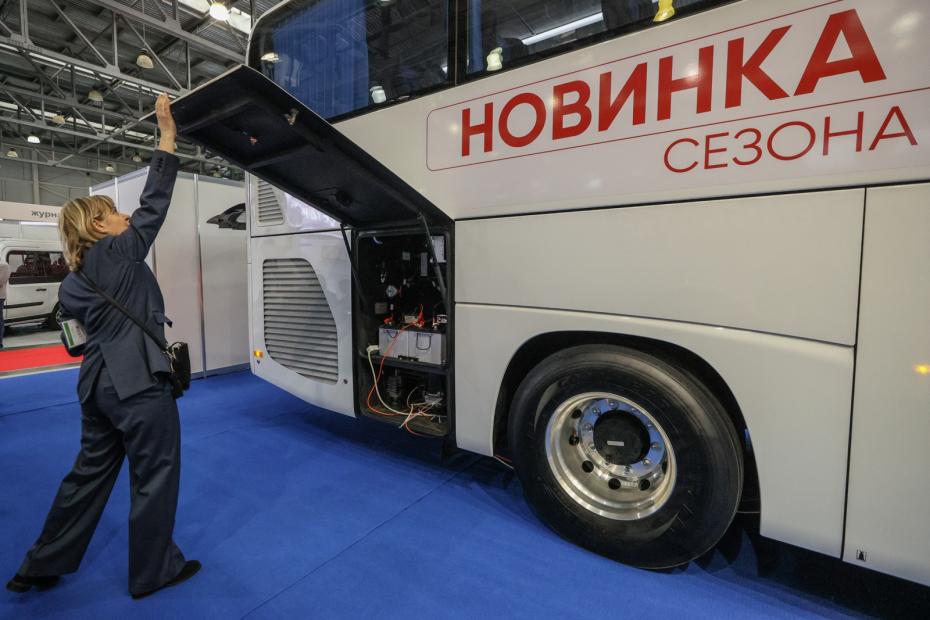 Автобус Yutong ZK 6128 HN на газовом топливе (метан) на международной выставке автобусной техники BW Expo 2022 в международном выставочном центре «Крокус Экспо»