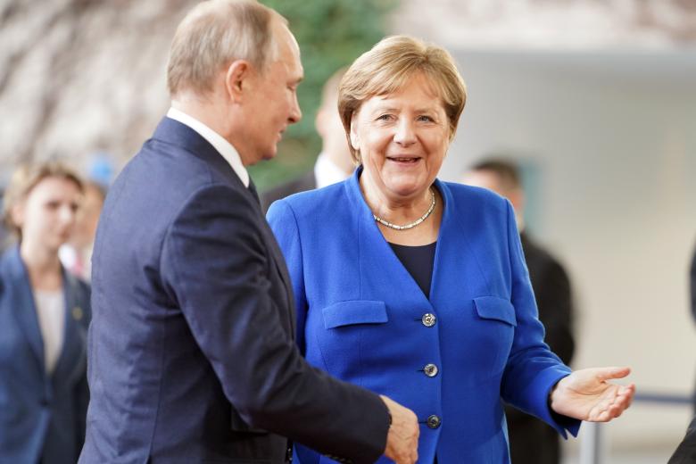 Владимир Путин и Ангела Меркель
