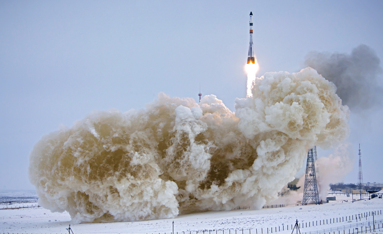 13 февраля 2018 года. Пуск ракеты «Союз-2.1а» с кораблём «Прогресс МС-08»