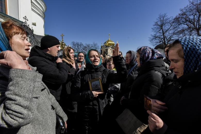 Акция протеста на территории Киево-Печерской лавры