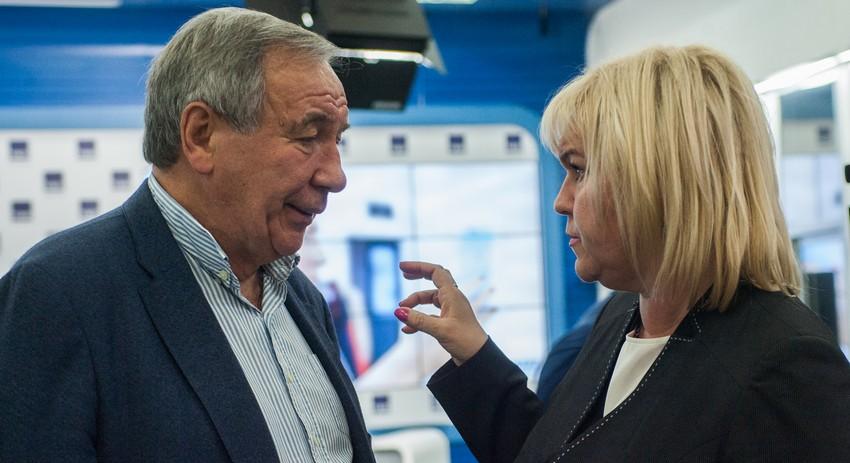 Президент Федерации тенниса России Шамиль Тарпищев и замминистра спорта РФ  Марина Томилова