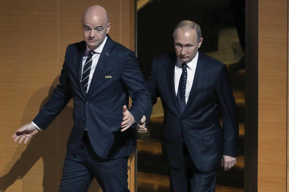ЧМ-2018 финальная жеребьевка. Джанни Инфантино и Владимир Путин