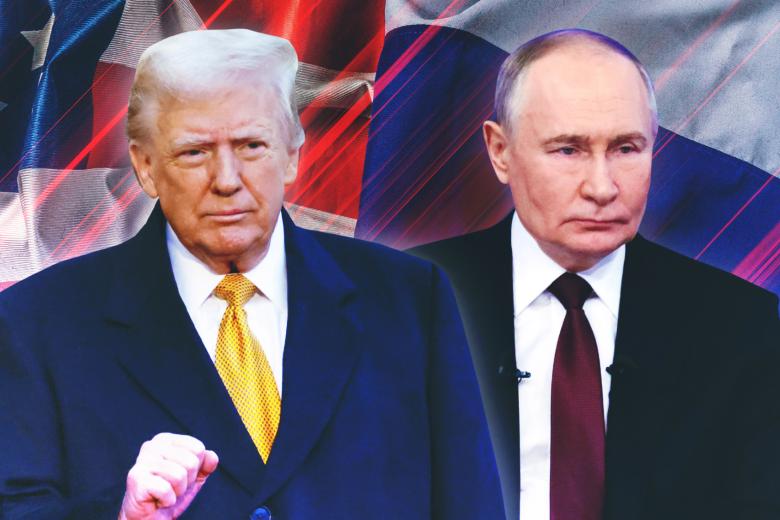 Президент России Владимир Путин с коллегой из США Дональдом Трампом