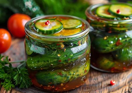 Огурцы, маринованные с кетчупом, на зиму — пикантная сладко-острая закуска