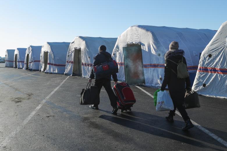 Прибытие эвакуированных граждан ДНР в Ростовскую область