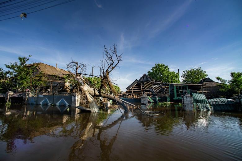 Затопленное село Корсунка в Херсонской области