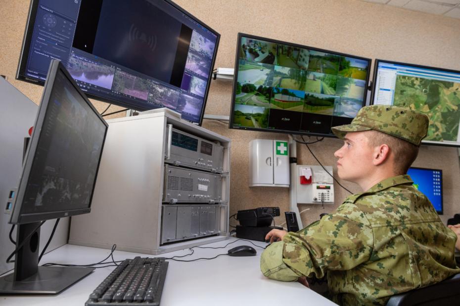 Белорусский пограничник на дежурстве