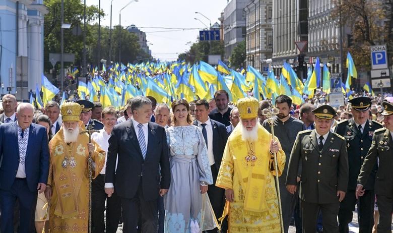 Президент Украины Пётр Порошенко на церковных торжествах в честь 1030-летия Крещения Руси