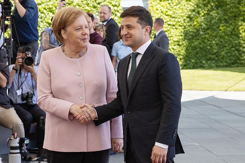 Ангела Меркель и Владимир Зеленский