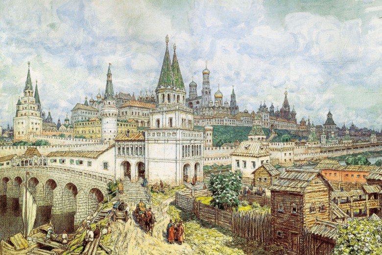 Всехсвятский мост и Кремль в конце XVII века