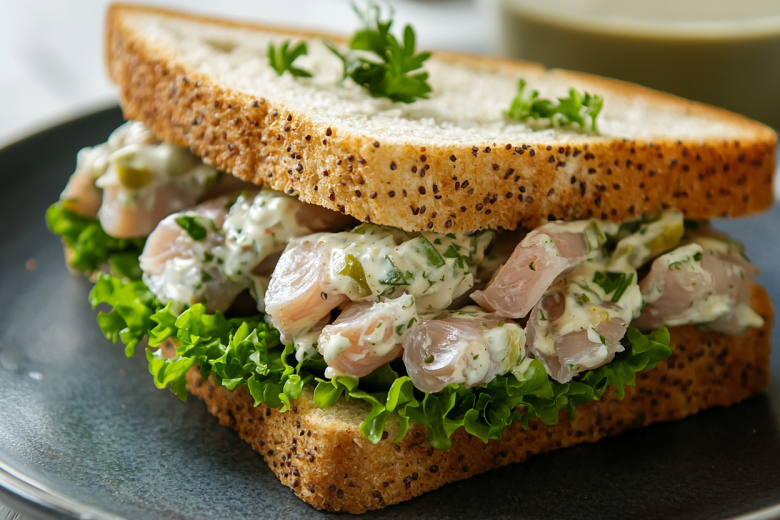 Самый вкусный бутерброд на праздничный стол: с селедкой под горчичным соусом