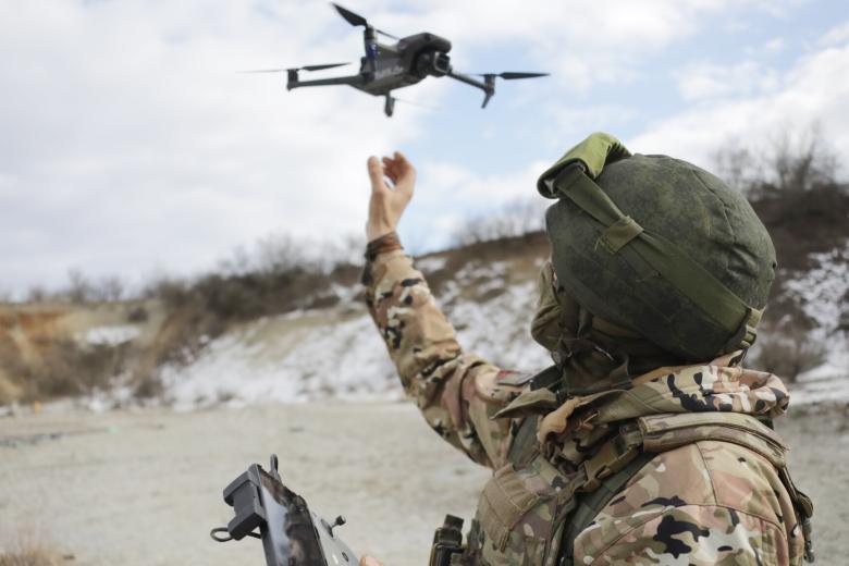 Боец ВС РФ в зоне СВО