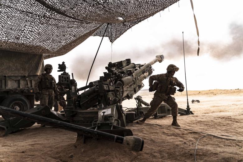 Американская полевая буксируемая гаубица M777 калибра 155 миллиметров