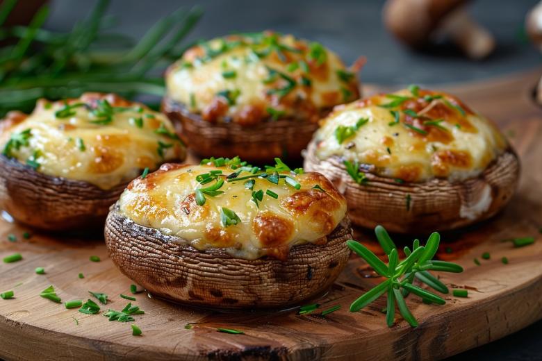 Рецепт шампиньонов с сыром и чесноком
