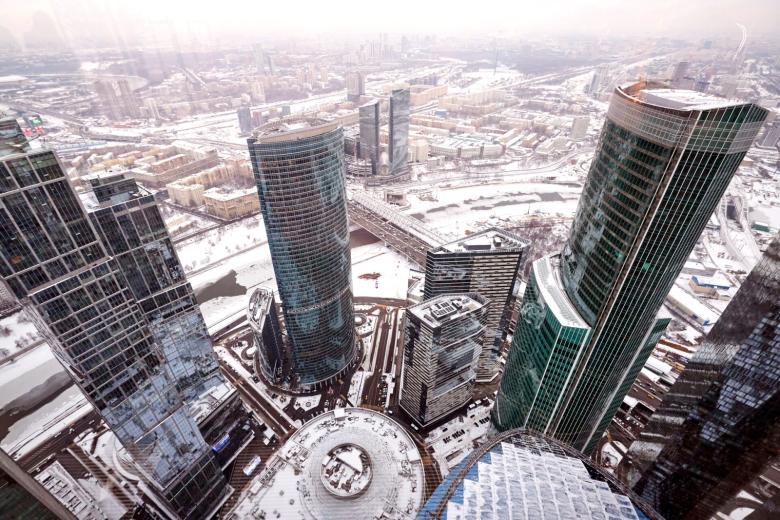 Вид на Москву со смотровой площадки Panorama 360, расположенной на 89-м этаже башни «Восток»