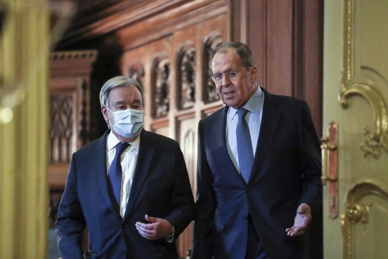 Антониу Гутерриш и Сергей Лавров