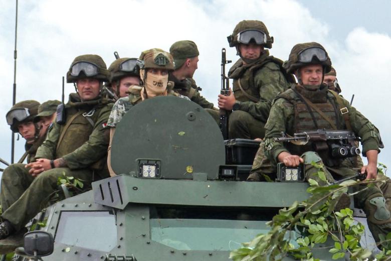 Боевое слаживание военнослужащих Вооруженных сил Белоруссии и бойцов ЧВК «Вагнер» на полигоне Брестский