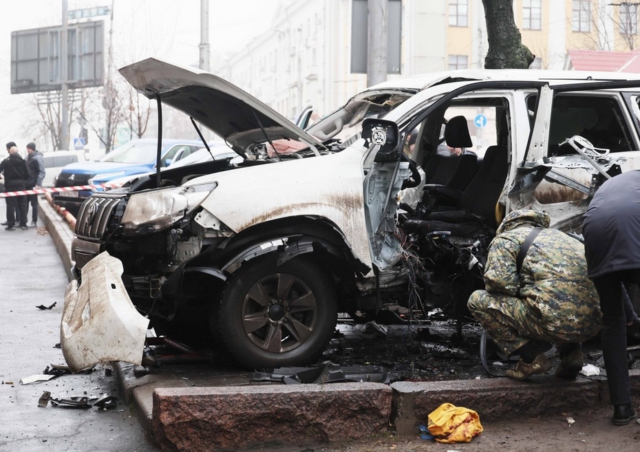 Взрыв автомобиля в Донецке