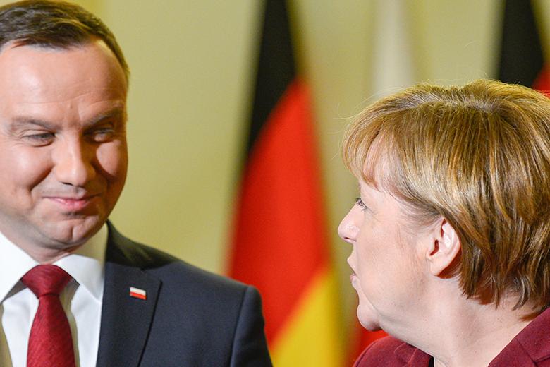 Президент Польши Анджей Дуда и канцлер Германии Ангела Меркель