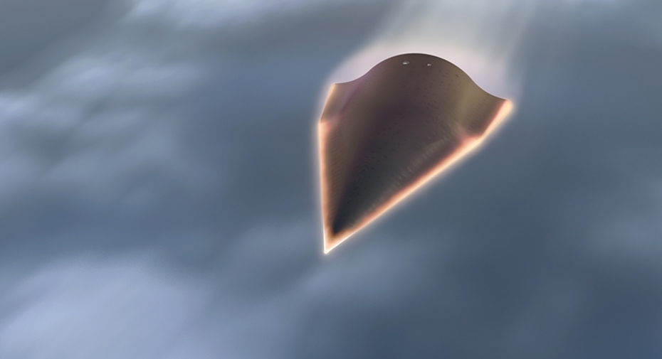 Кадр компьютерной анимации полёта Hypersonic Test Vehicle 2 (HTV-2)