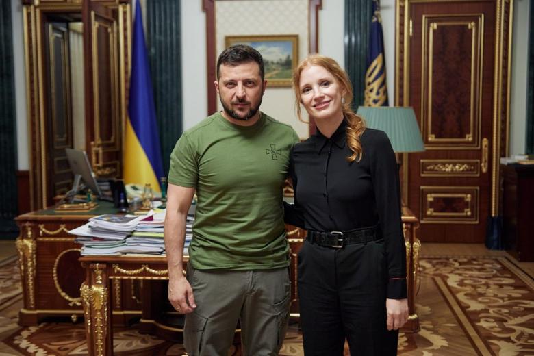 Владимир Зеленский и Джессика Честейн