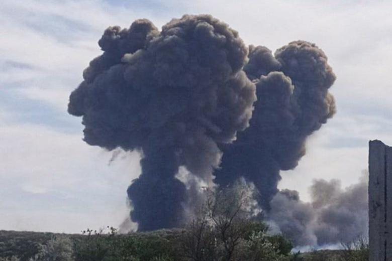 Вид на поселок Новофедоровка, где произошли взрывы. 9 августа около 15:20 на территории аэродрома Саки