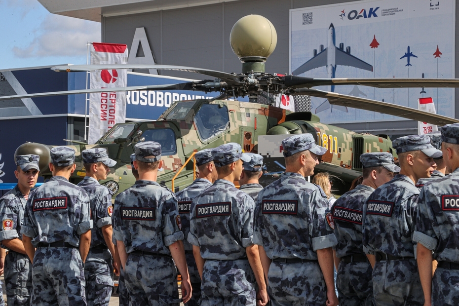 Вертолет Ми-28НМ, представленный на открытой экспозиционной площадке Центра «Патриот»