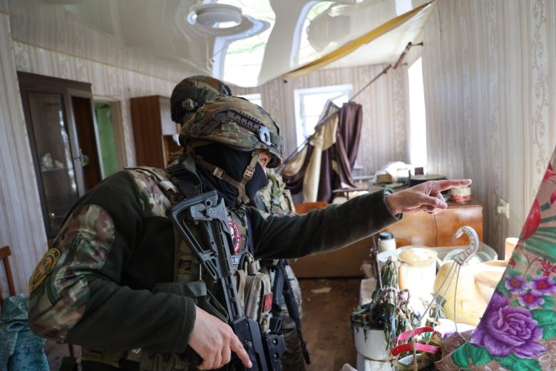 Бойцы ЧВК «Вагнер» в освобожденной части Артемовска
