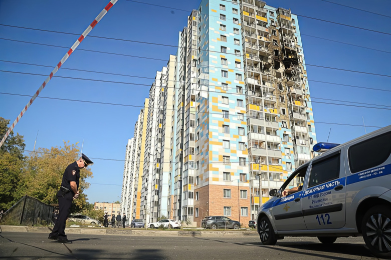 Последствия падения беспилотника в Раменском 