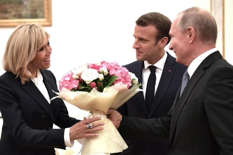 Брижит Макрон, Эммануэль Макрон, Владимир Путин