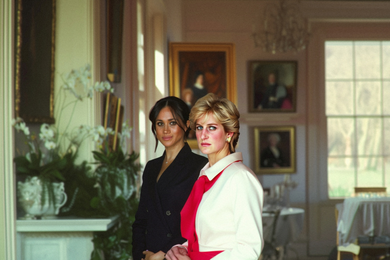 Меган Маркл и принцесса Диана в представлении ИИ