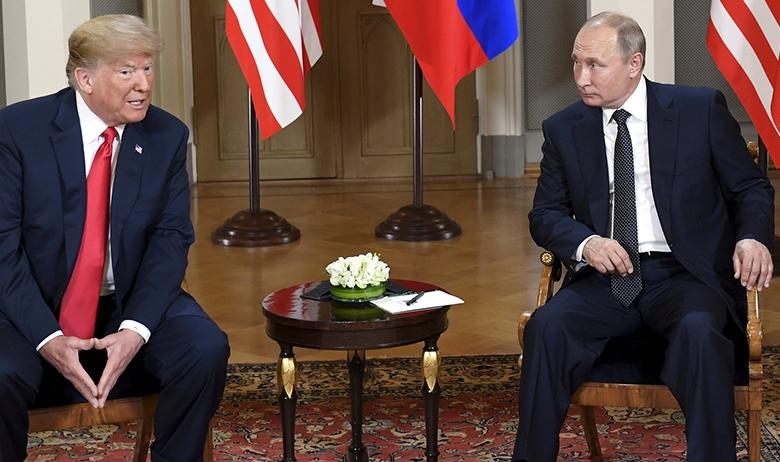 Президенты США И РФ Дональд Трамп и Владимир Путин