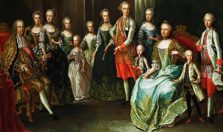 Портрет императрицы Марии Терезии с семейством. Франц фон Фареншон. 1772 год (?). Холст, масло. Пражский Град