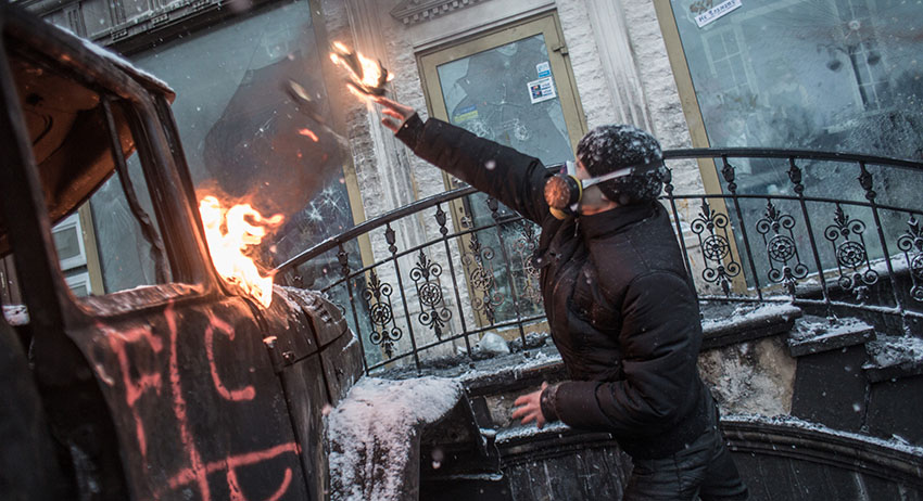 Бойцы «Беркута» разгоняли митингующих