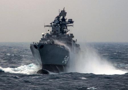 БПК «Адмирал Пантелеев» провёл учения в Южно-Китайском море