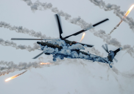 Экипаж Ми-28НМ проредил скопление войск в курском приграничье
