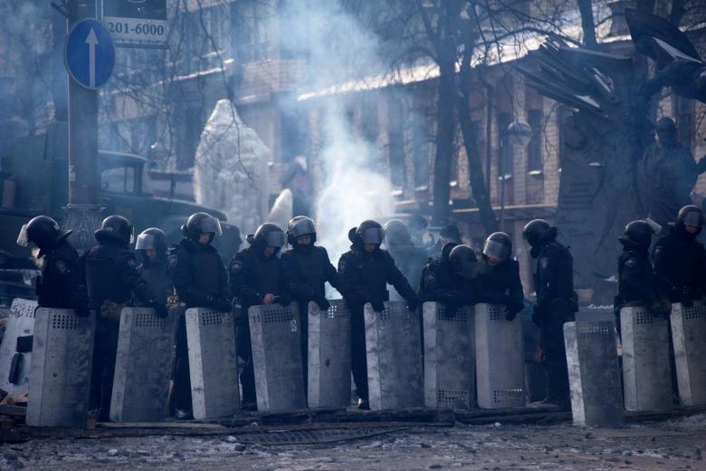 Милицейский спецназ Украины «Беркут». Киев, 2014 г.